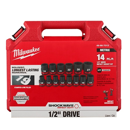 Picture of Milwaukee Electric Tool 49-66-7013 14Pc 1/2 Drive Metric 6Pt Socket Set
